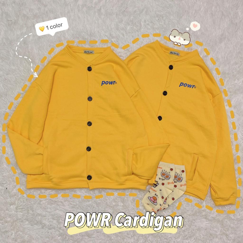 Áo khoác nỉ cardigan POWR Unisex nam nữ tee oversize form rộng pull Ulzzang Streetwear Hàn Quốc vải mềm