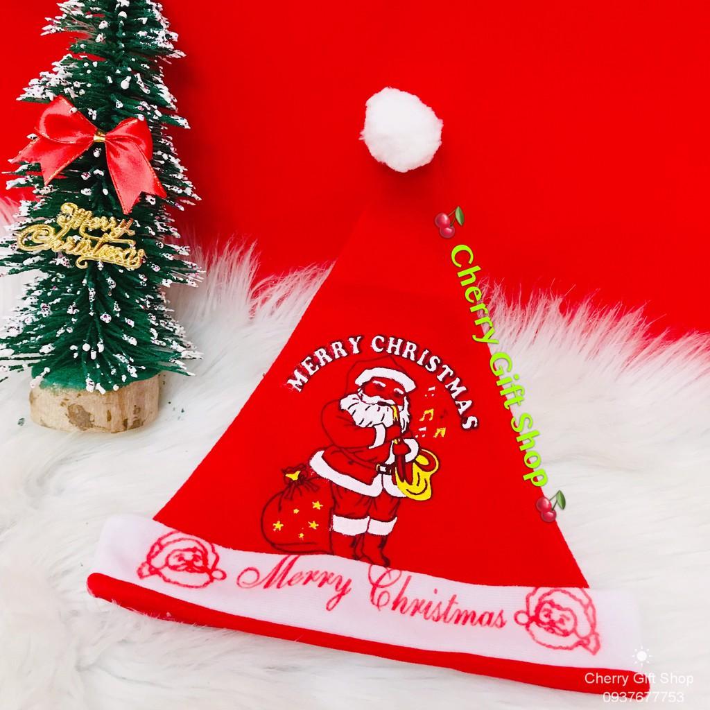Nón Noel Giáng Sinh Cho Trẻ Nón Noel Vải Nhung - Ảnh Shop Chụp