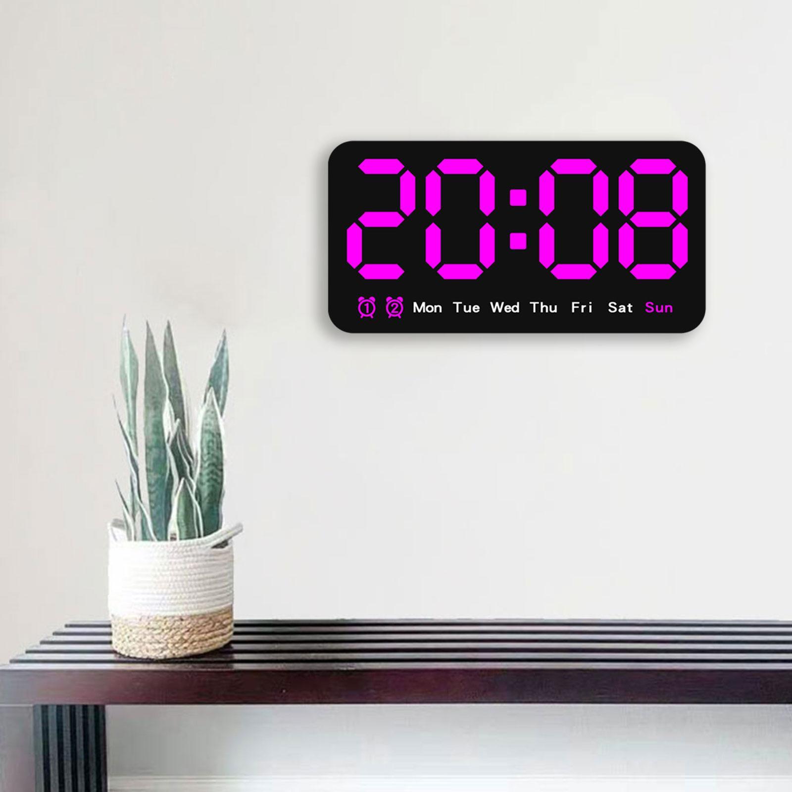 LED Desktop Alarm Clock Desk Digital Clock Table Dimmer Large LED Clocks Wall Clock Electronic Clock for Bedroom Office Adult