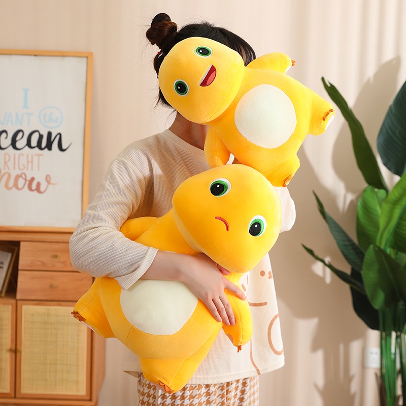 Gấu Bông Rồng Vàng Mặt Cảm Xúc, Rồng Sữa Dễ Thương Siêu Hot (20cm---60cm) Khủng Long Vàng Đầu Tròn Đáng Yêu Cute Vải Miniso Cao Cấp Mềm Mịn An Toàn Cho Bé