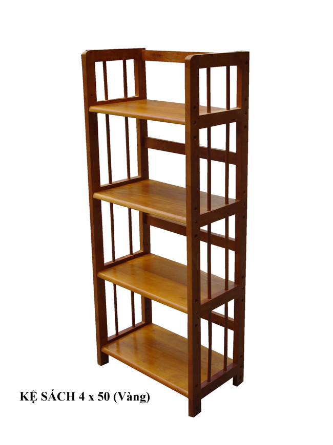 Kệ Sách 4 Tầng Dài 50 cm Gỗ Cao Su