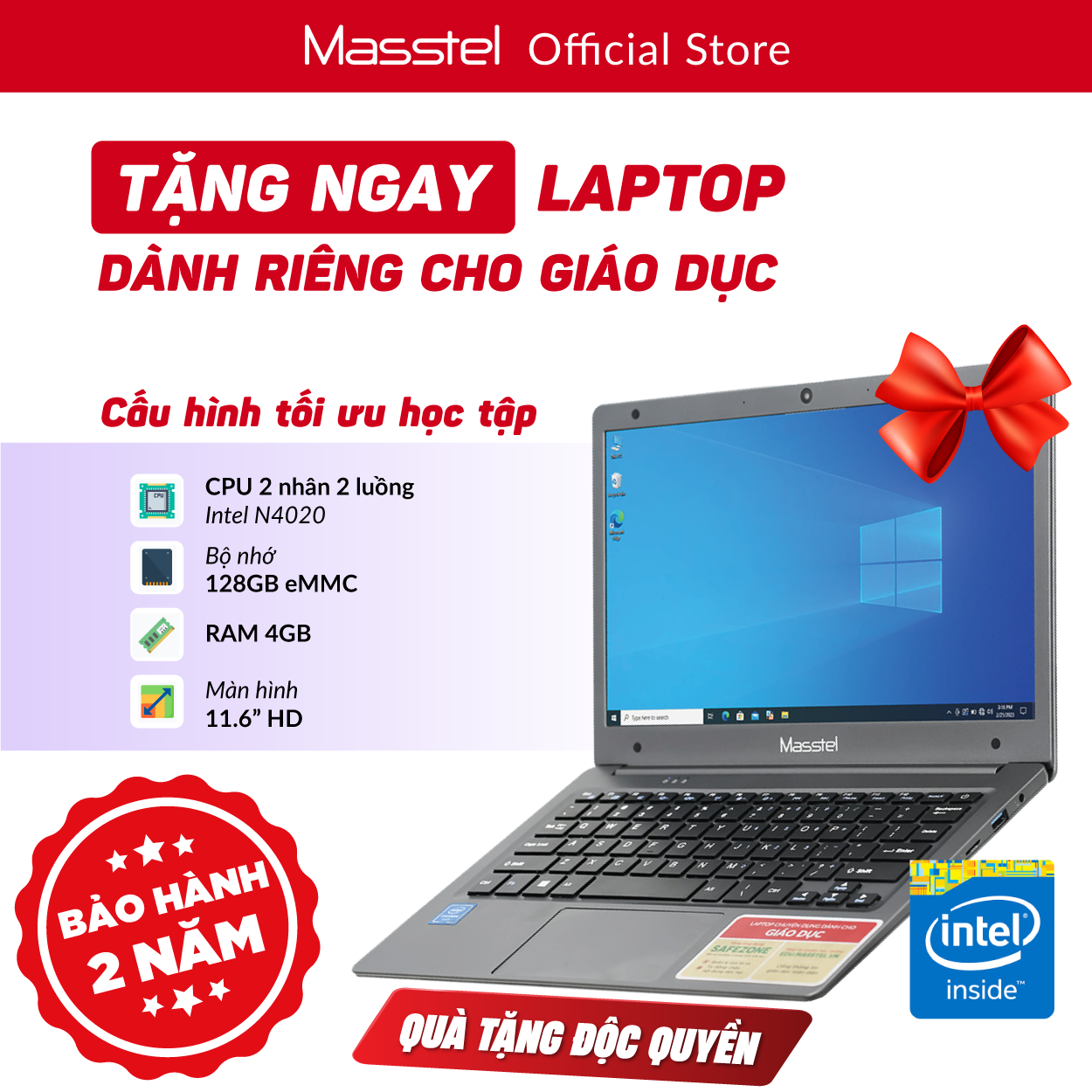 Hình ảnh Laptop Giáo dục Masstel E116 - Khoá học Toán - Tiếng Việt - Tiếng Anh từ lớp 1 đến lớp 5 - Bảo hành 12 tháng