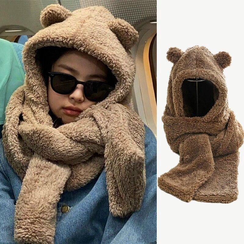 Mũ gấu, mũ lông cừu Jennie Black Pink3 màu hot trend Hàng Loại 1 dày đẹp