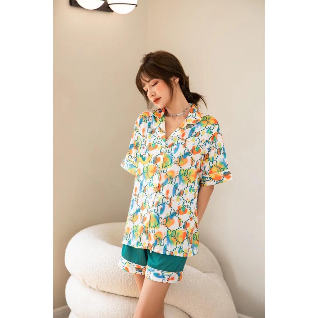 Bộ lụa pijama mặc nhà cao cấp