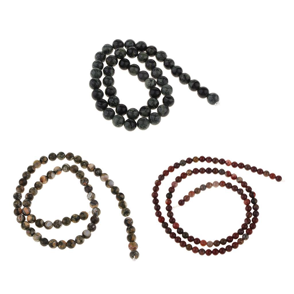 1 Strand of Natural Round for Polar Jade Loose Spacer Beads Gemstone Cabochon Jewelry Making Accessories Findings