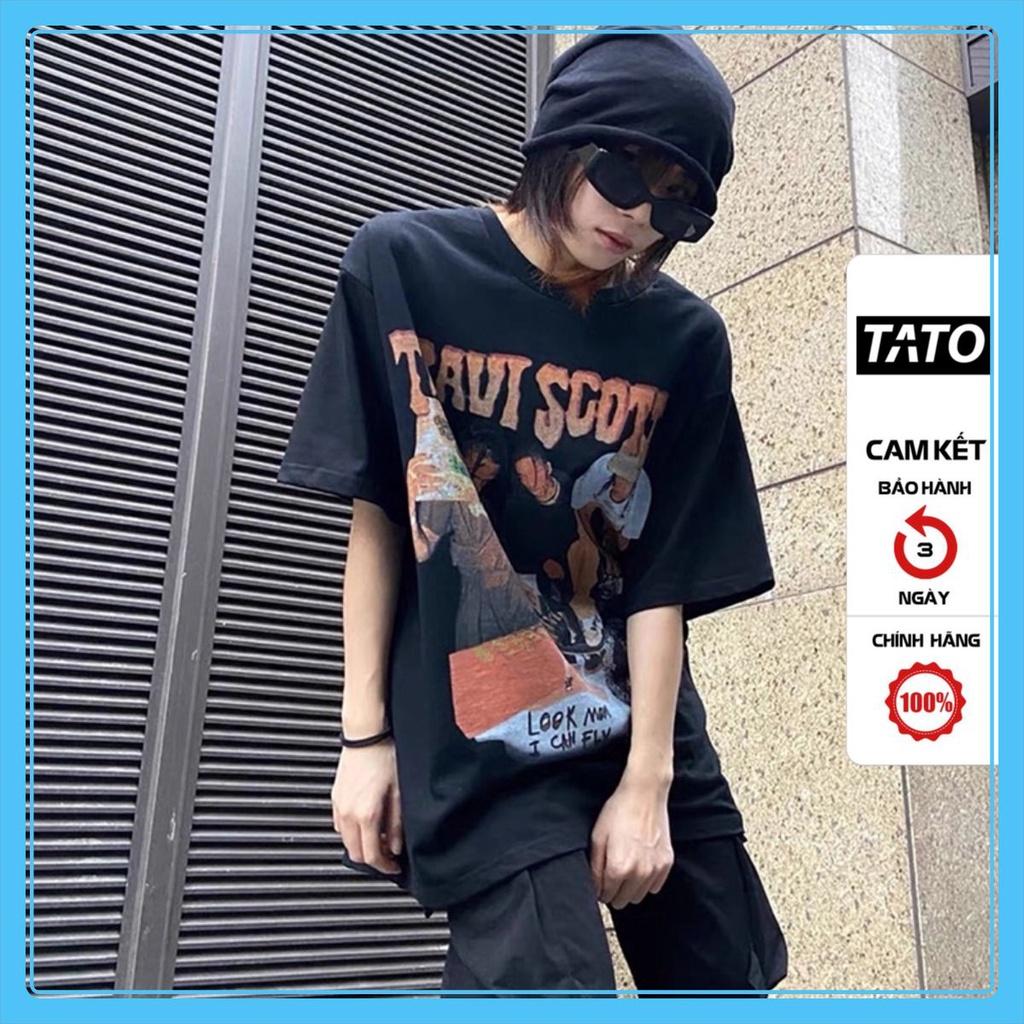 Áo Thun Travis Scott Vải Cotton 100% Phong cách Hip Hop Áo Phông Ulzzang