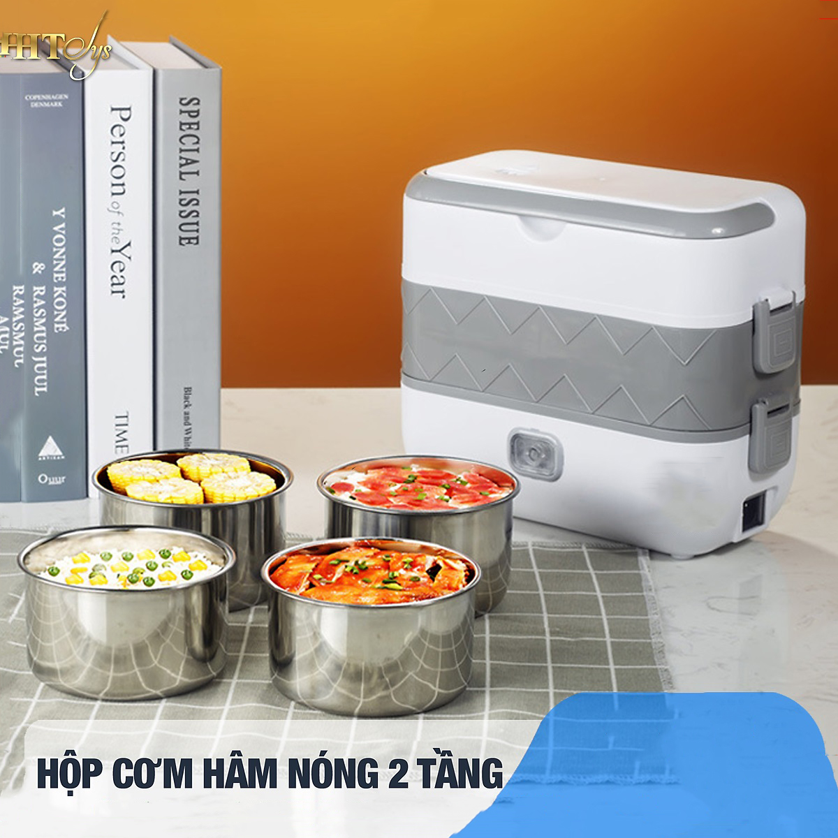 Cặp Lông Giữ Nhiệt Cắm Điện Hộp Cơm Giữ Nhiệt 2 Tầng Giữ Nhiệt Tốt Hâm Nóng Và Nấu Chín Thức Ăn Nhanh