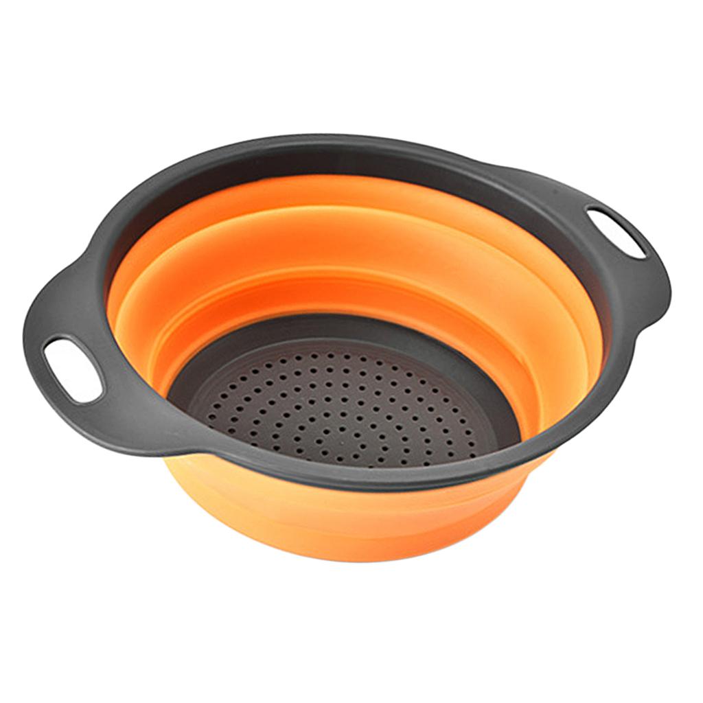 Folding Collapsible Plastic Colander Strainer Kitchen Fruit Filter Basket