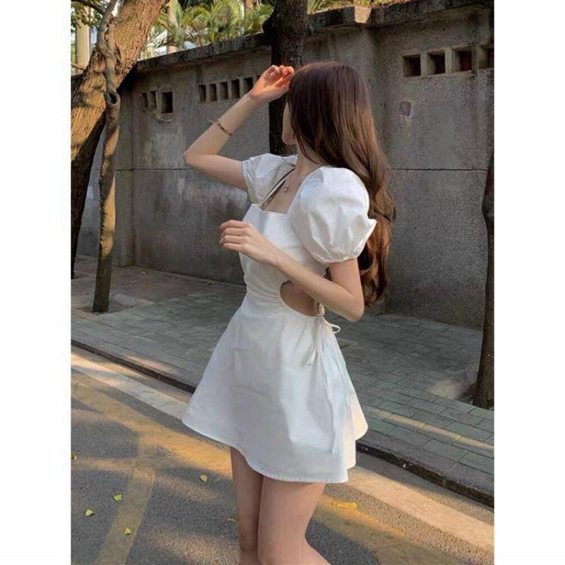ĐẦM NỮ KATE KHOÉT EO 2 BÊN THẮT DÂY XINH