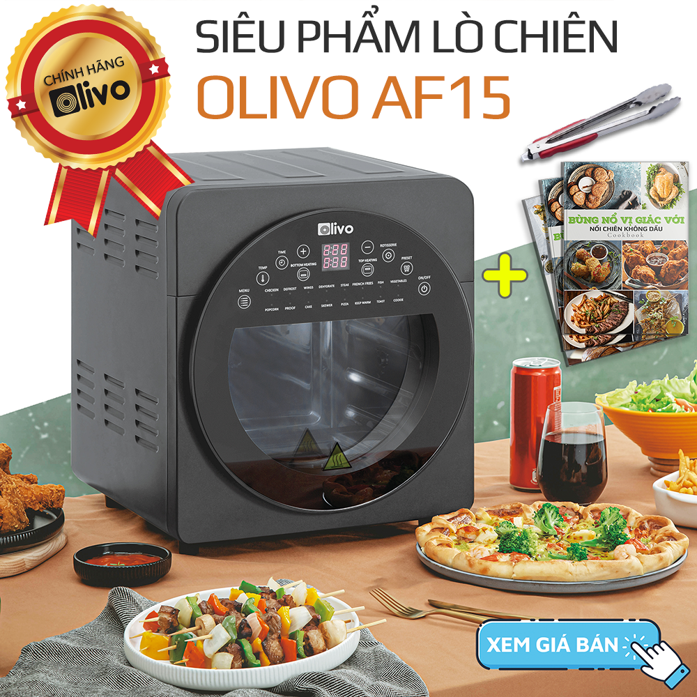 Nồi chiên không dầu OLIVO AF15-hàng chính hãng