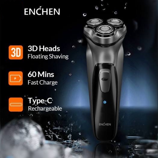 Máy Cạo Râu Cao Cấp Enchen BlackStone Hàng Nhập Khẩu Chống Nước