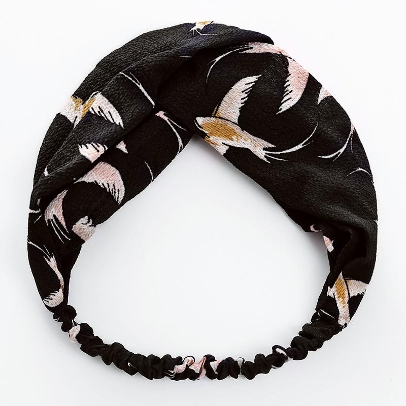 Băng đô nữ chiffon họa tiết chim yến đơn giản dễ phối đồ