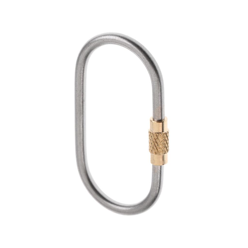 Mini Titanium Alloy Carabiner O Shape Locking Keychain Key Ring Tool