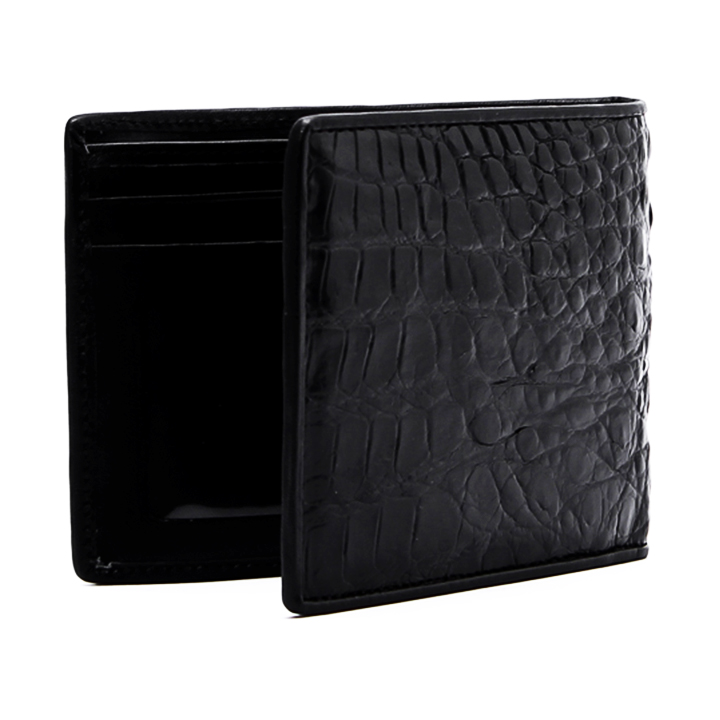 HT2213-14-15-49 - Ví nam Huy Hoàng da cá sấu gù đầu màu đen, nâu đỏ, vàng bò, nâu đất