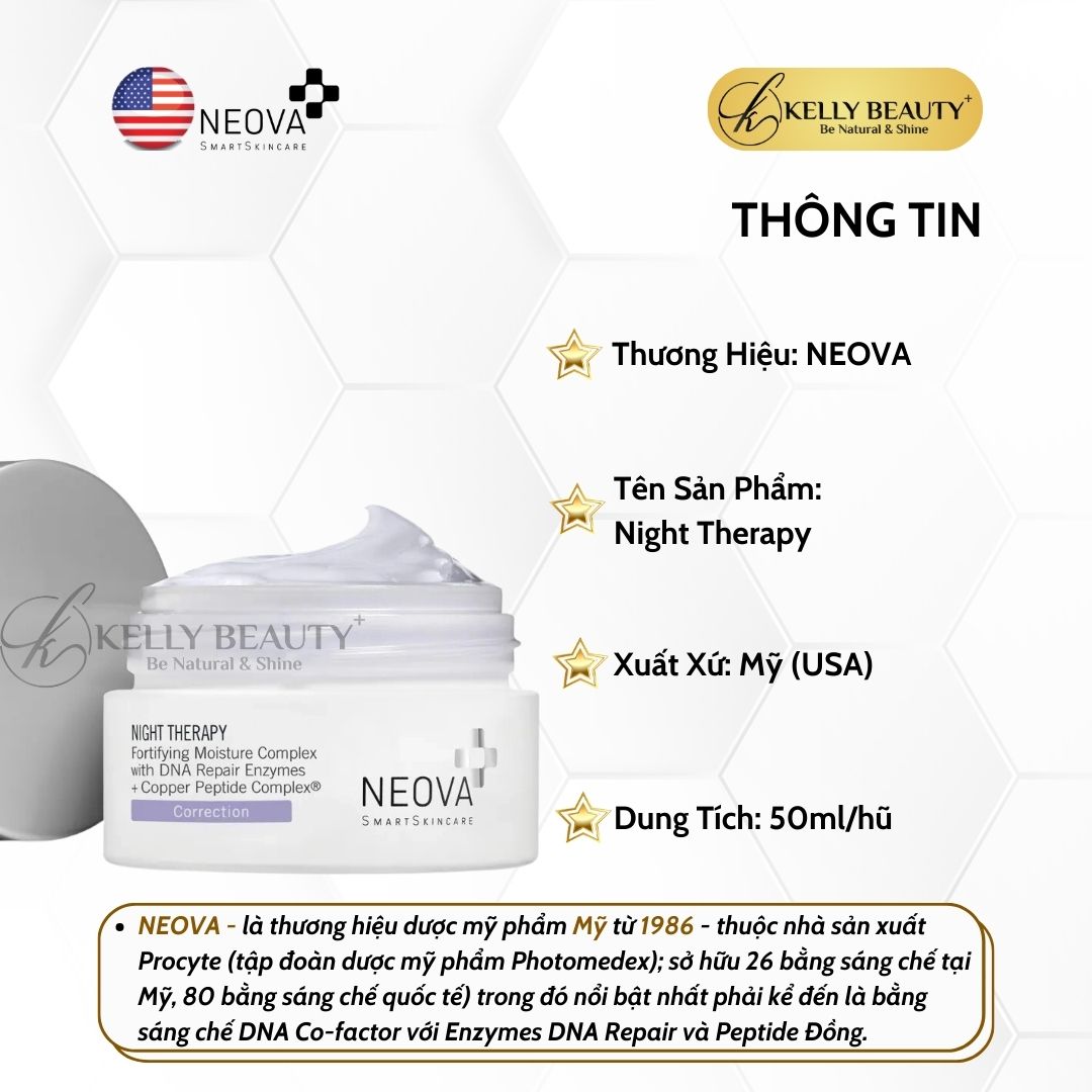 Kem Dưỡng Ban Đêm Phục Hồi Da NEOVA Night Therapy | Kelly Beauty
