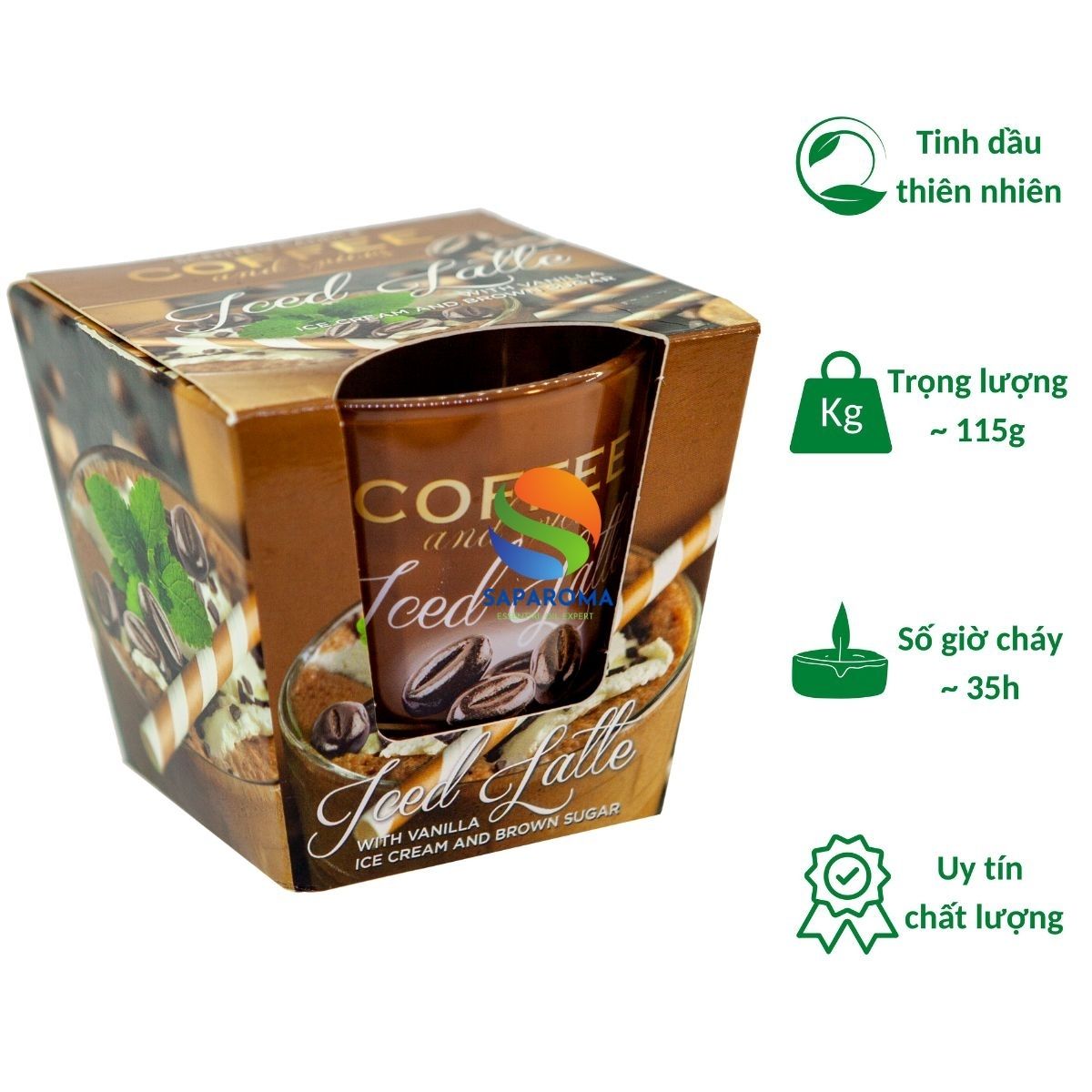 Ly nến thơm tinh dầu Bartek Coffee and Spices 115g QT04961 - cà phê capuchino, nến trang trí, thơm phòng, thư giãn, hỗ trợ khử mùi (giao mẫu ngẫu nhiên)