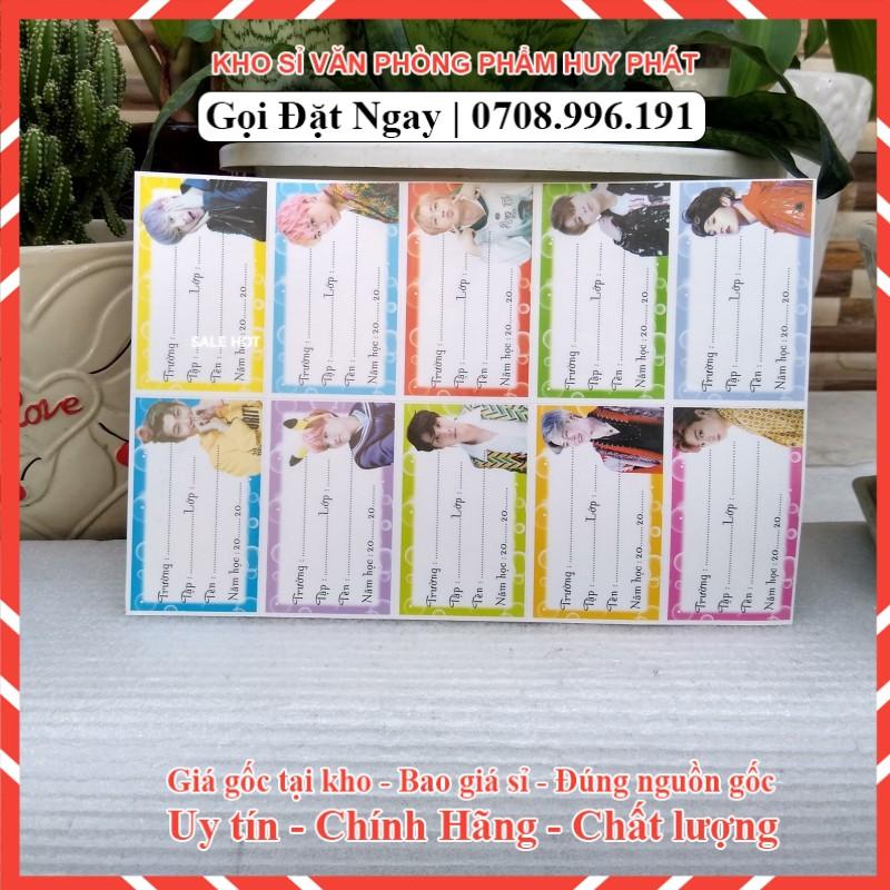 Nhãn vở học sinh 1 xấp
