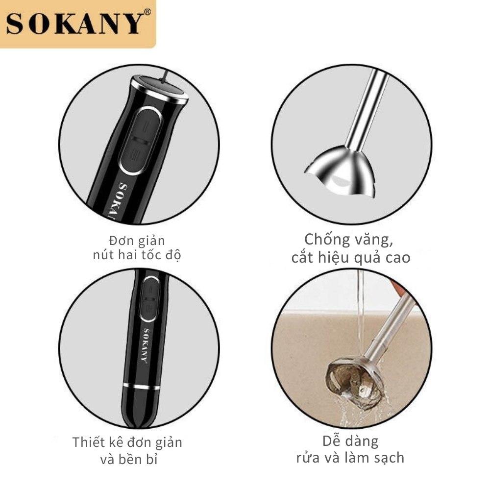 Máy xay cầm tay SOKANY SK-1722 loại máy đơn, máy xay sinh tố cầm tay, máy xay đa năng cao cấp - HÀNG CHÍNH HÃNG - DELIYA