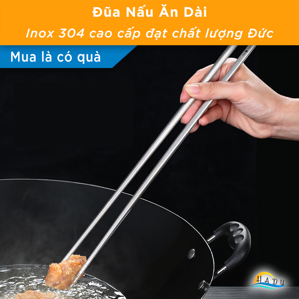 Đũa Nấu Ăn Dài Inox 304 Kiểu Nhật Cao Cấp Đạt Chất Lượng Đức SSGP