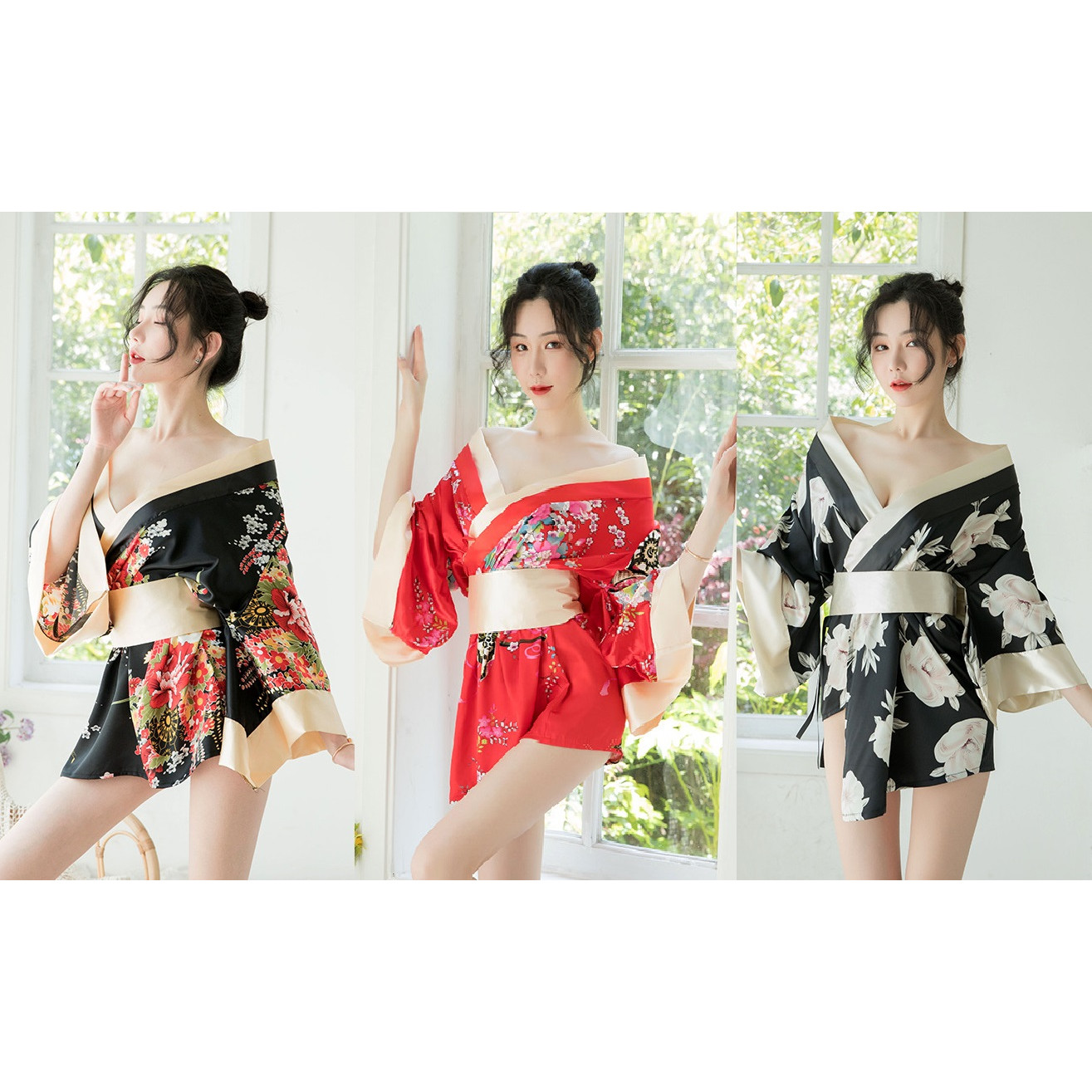 Cosplay Kimono Nhật Nhiều Màu Tặng Quần Lọt Khe + Đai Nơ Sexy Erotic Dress Nightwear Brave Man BCS21 A046