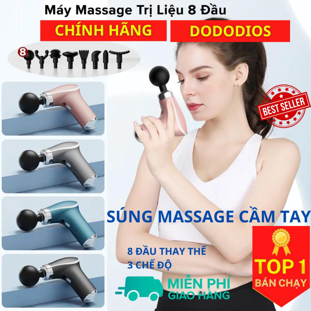 Hình ảnh Máy Massage Cầm Tay Toàn Thân 3 Cấp Độ, 8 Đầu Thay Thế dododios - Chuyên Sâu Vai Lưng, Giảm Đau Cơ - Chính Hãng