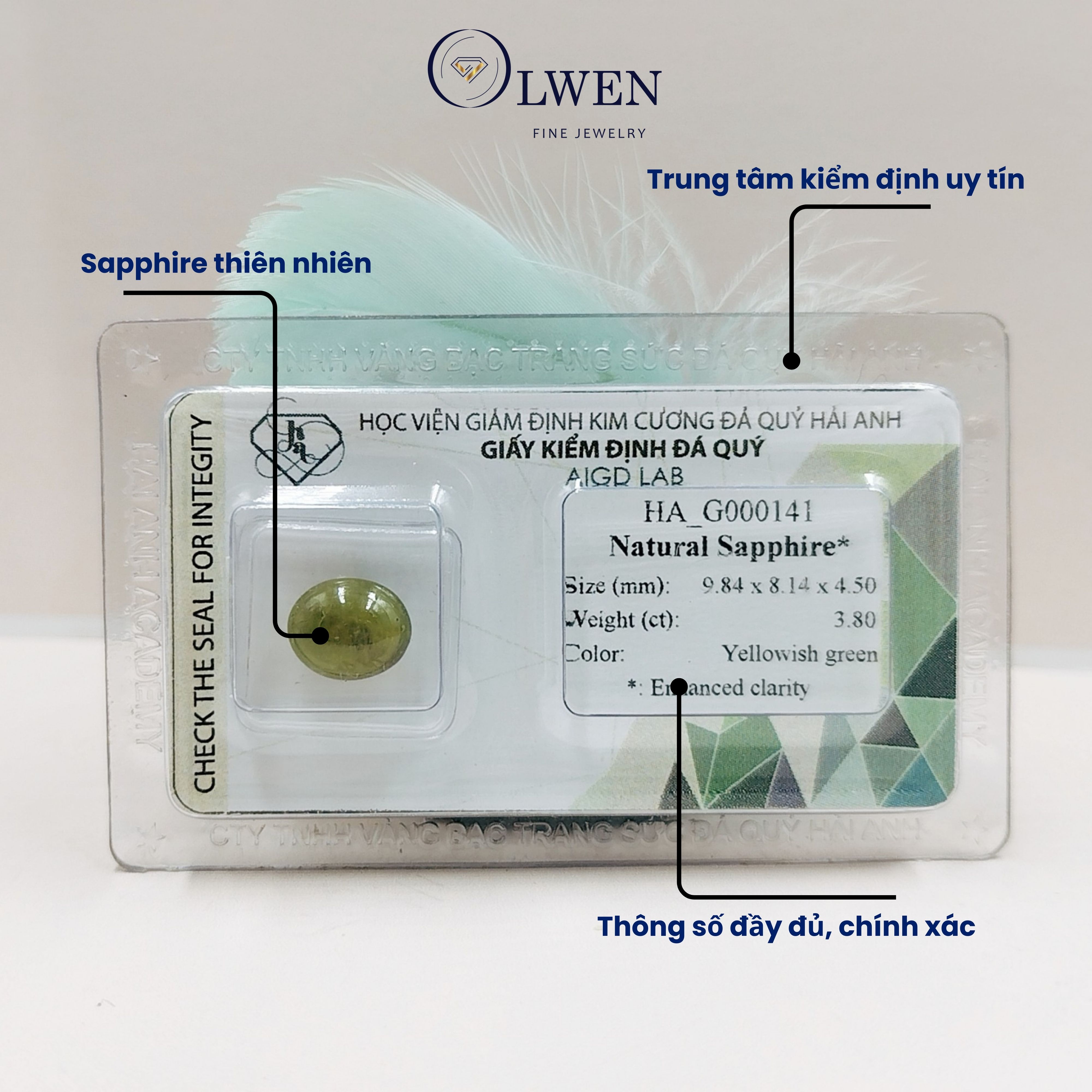 Viên đá Sapphire thiên nhiên HA-G000141