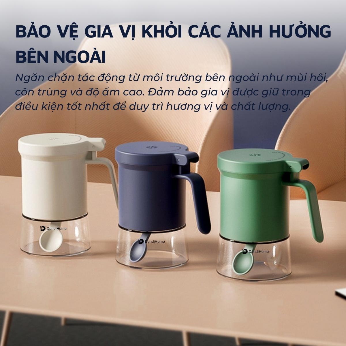 Lọ đựng gia vị, hũ đựng gia vị thủy tinh và nhựa PP DandiHome sang trọng, bền, đẹp, tiện lợi