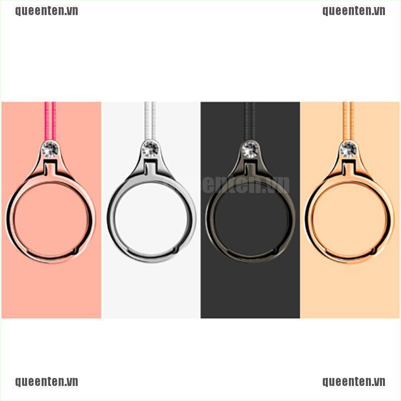 Multifunction 2 in 1 metal cell phone lanyard finger ring mobile phone holder QUVN