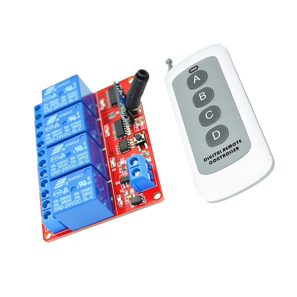 4CH Relay Wireless Remote Control with 30m Distance Receiver