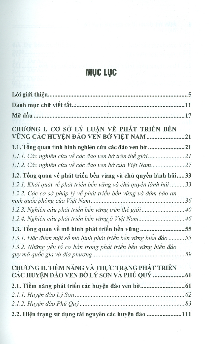 Mô Hình Định Hướng Phát Triển Bền Vững Các Huyện Đảo Ven Bờ Lý Sơn Và Phú Quý (Bìa Cứng)