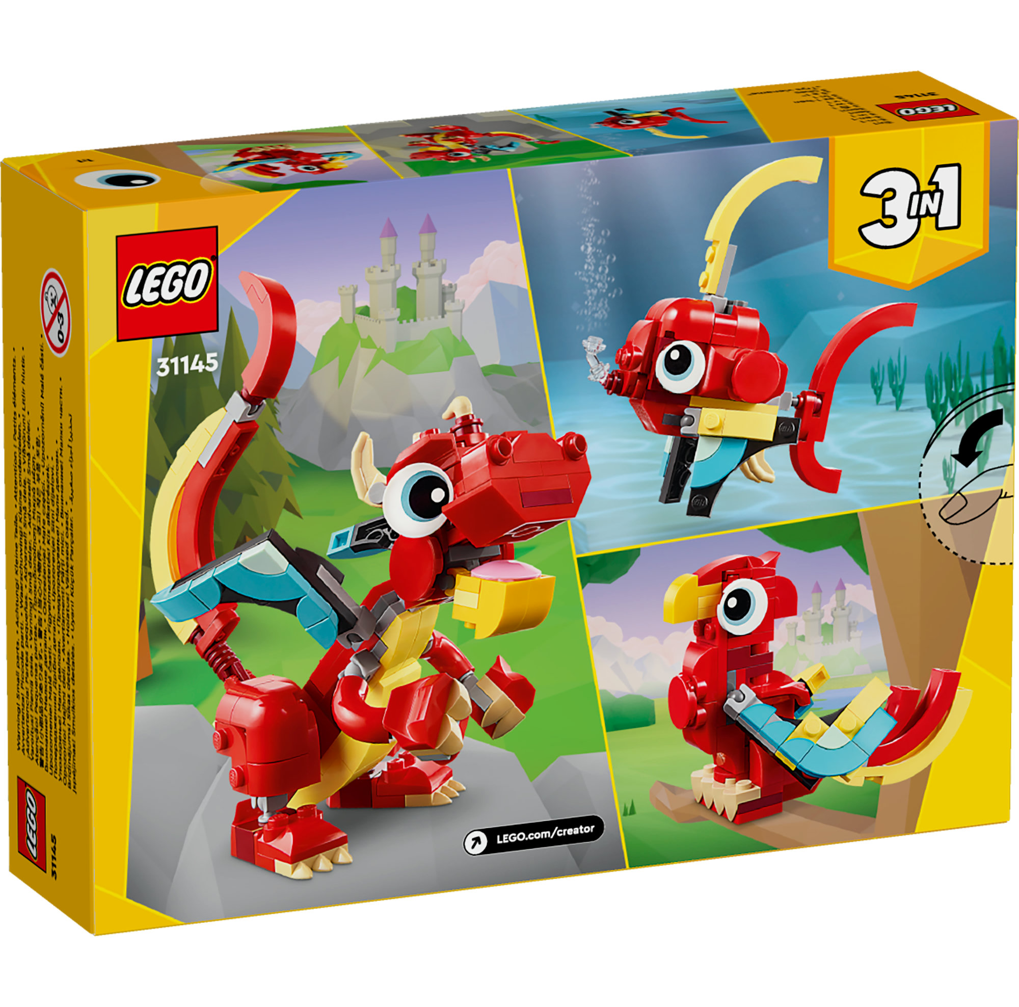 LEGO CREATOR 31145 Đồ chơi lắp ráp Rồng đỏ may mắn (149 chi tiết)