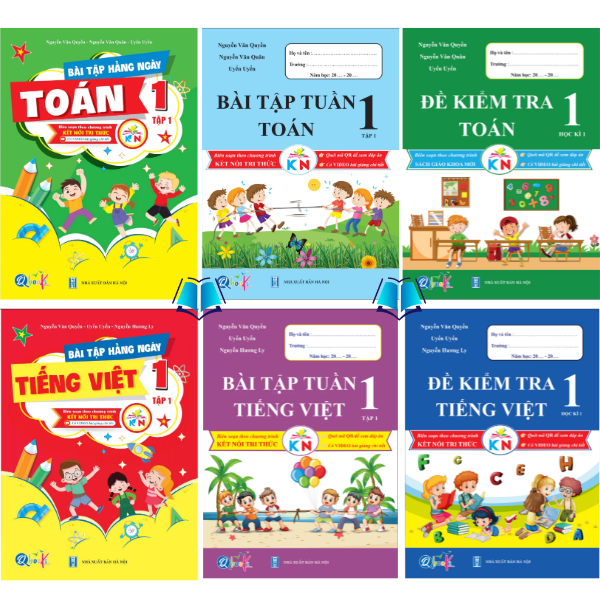 Sách - Bộ Sách Bài Tập Và Đề Kiểm Tra Toán + Tiếng Việt Lớp 1 Học Kì 1 - Kết Nối