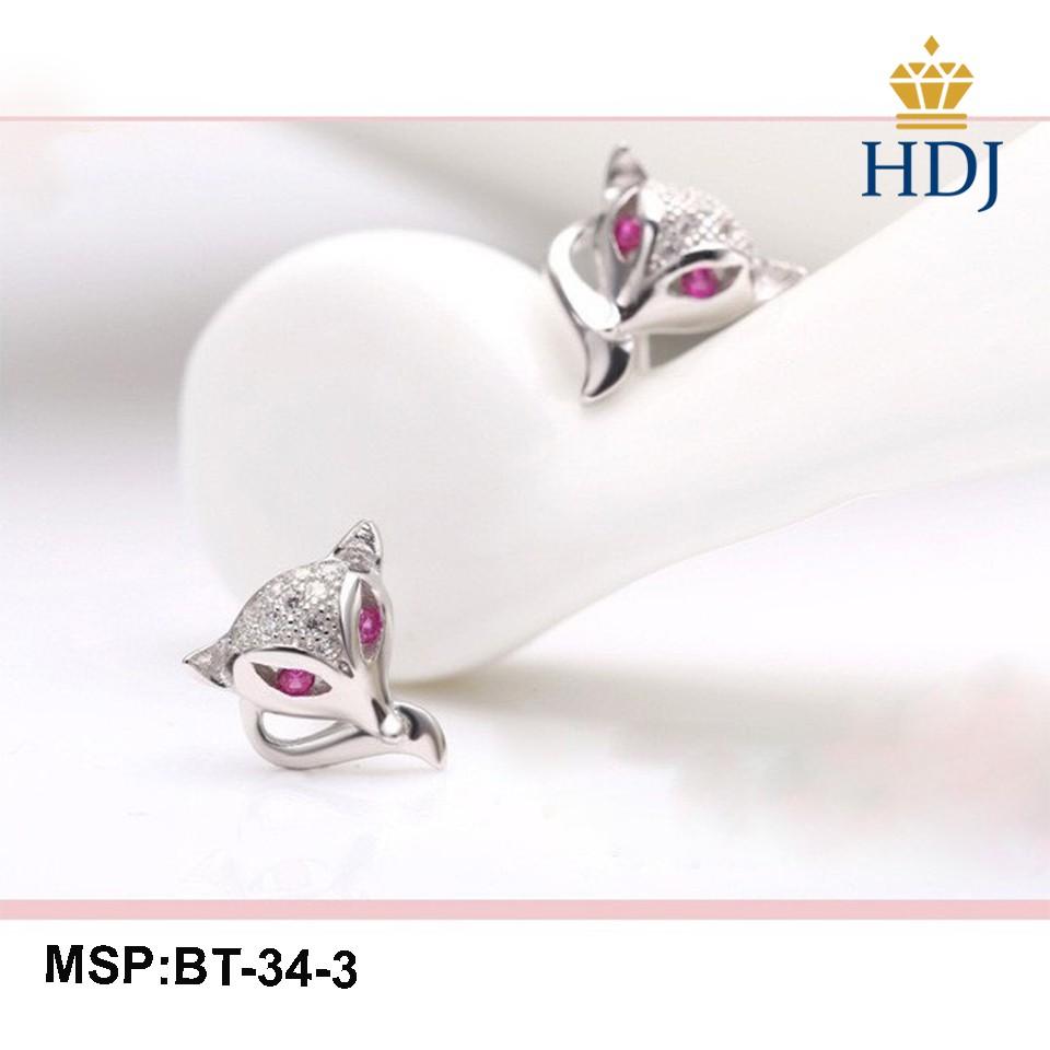Bông tai bạc Ý 925 Hình Hồ ly quyến rũ trang sức HDJ mã BT-34-3
