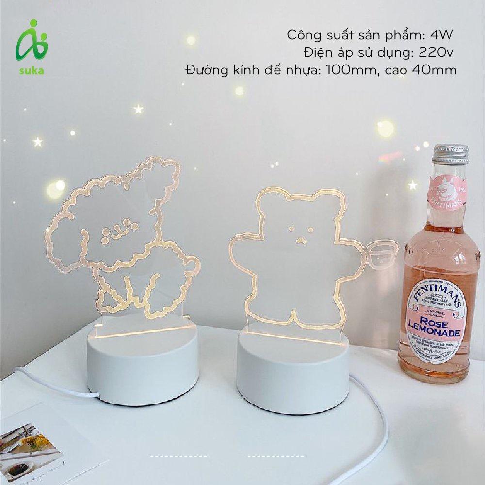 Đèn ngủ trang trí led Animal 3D, trang trí phòng, sự kiện, Quà tặng SK