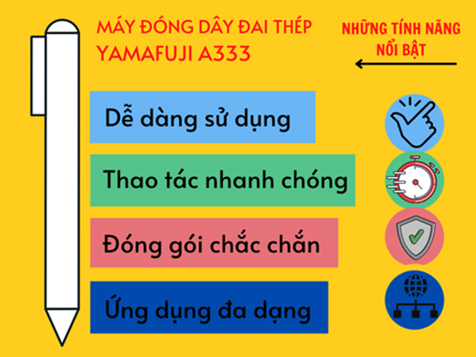 Máy đóng dây đai thép Yamafuji A333 - Hàng chính hãng