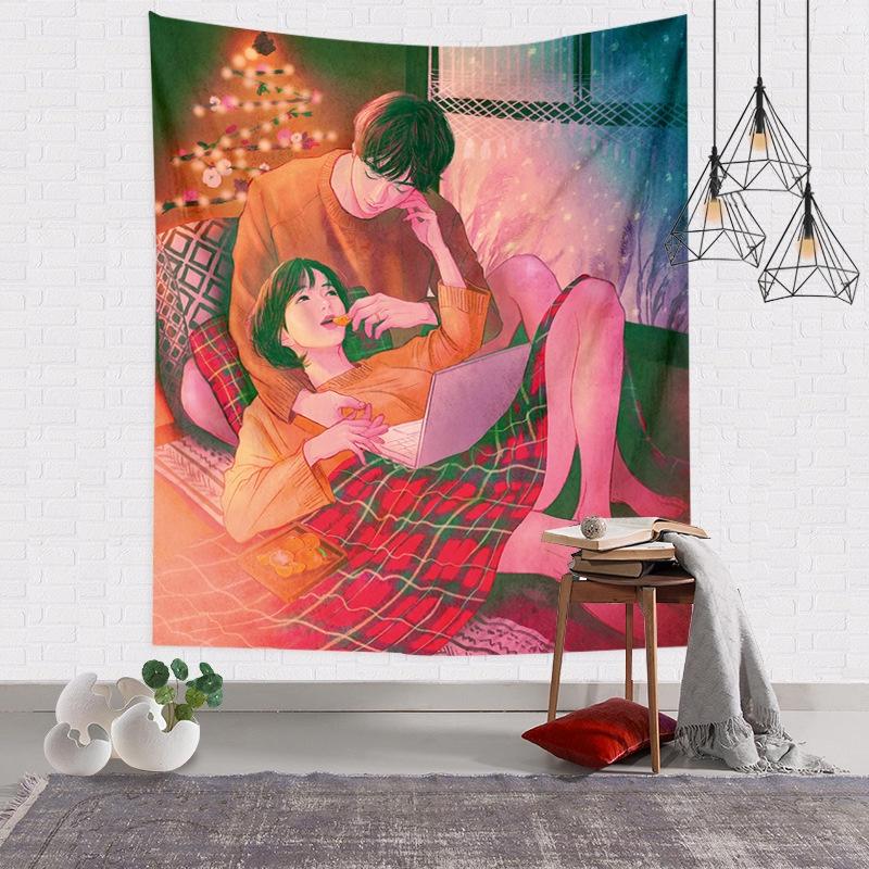 COMBO 5 Thảm treo tường Decor phòng ngủ vintage, vải treo tường sexy