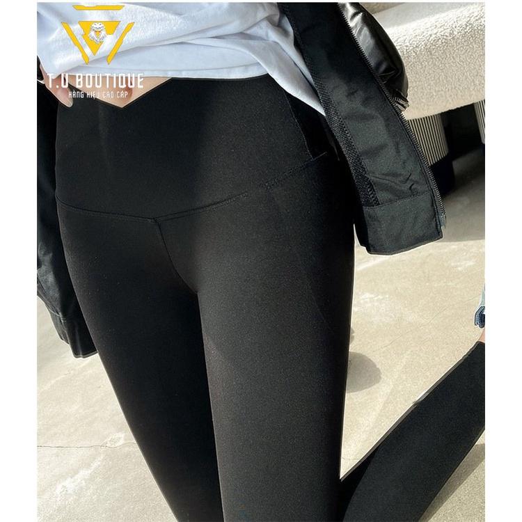 Quần legging nữ dài cạp chéo nâng mông chất liệu Umi Hàn co giãn 4 chiều H2