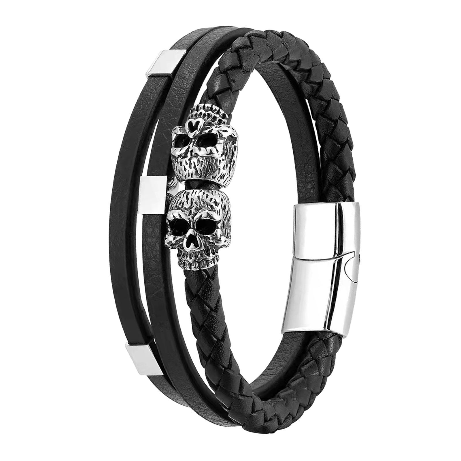 Punk Bracelet Titanium PU Leather