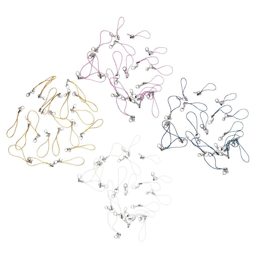 2-5pack 20pcs DIY Mobile Cellphone Keychain Lanyard Charms DIY Rope Gold