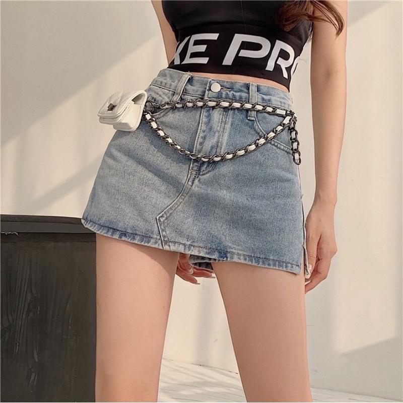 CHÂN VÁY JEANS XANH NHẠT