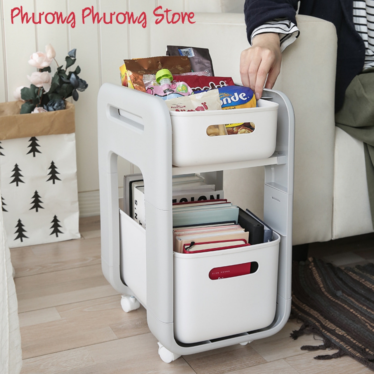 KỆ ĐỂ ĐỒ ĐA NĂNG CÓ BÁNH XE NGĂN KÉO TRƯỢT