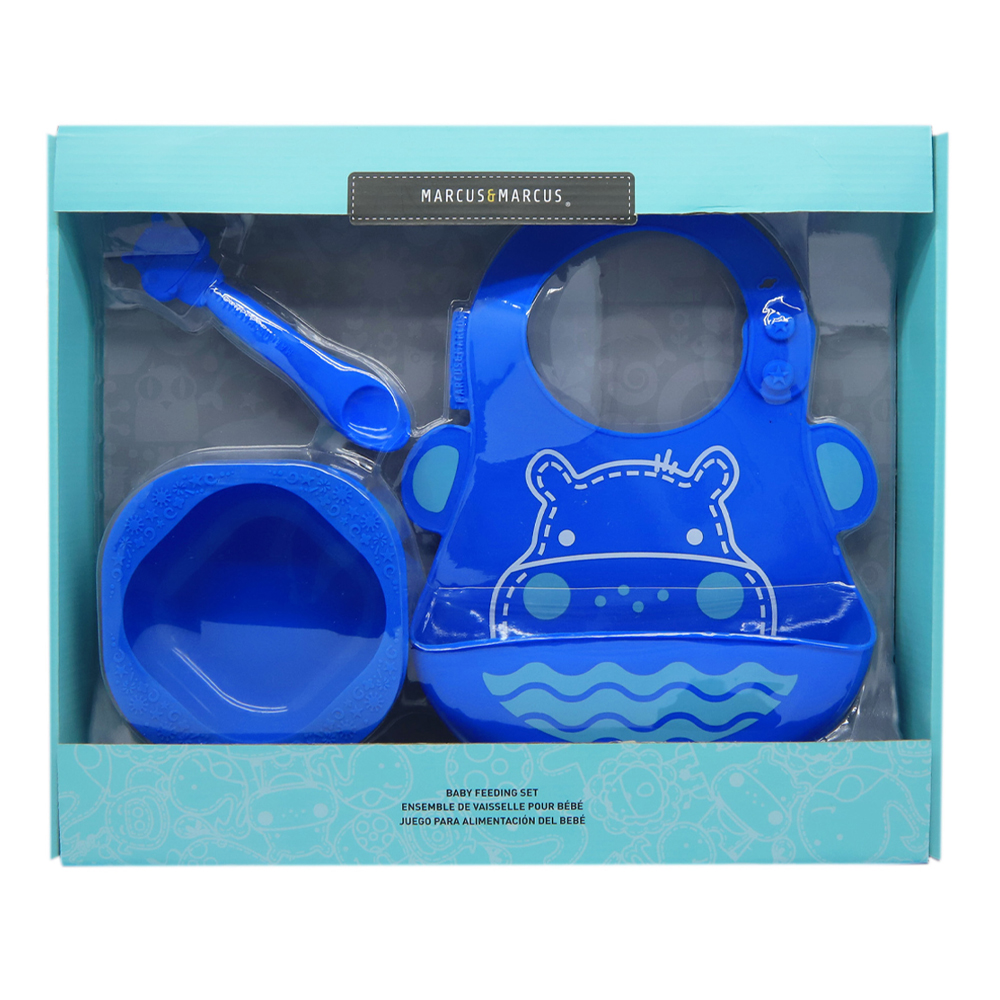 Bộ đồ dùng ăn dặm silicon Baby Marcus & Marcus, cho bé từ 6 tháng