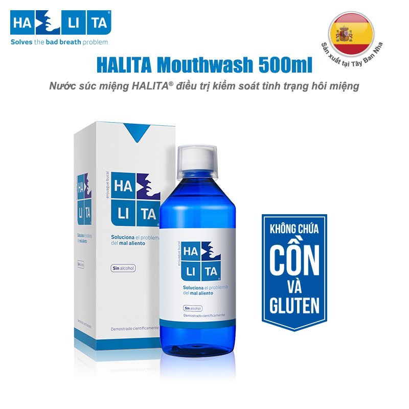 Nước súc miệng làm sạch và ngừa hôi miệng Halita Mouthwash chai 500ml