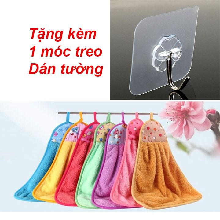 Khăn lau tay siêu mềm loại tốt 43cm việt nam tặng Móc Dán Tường Siêu Dính