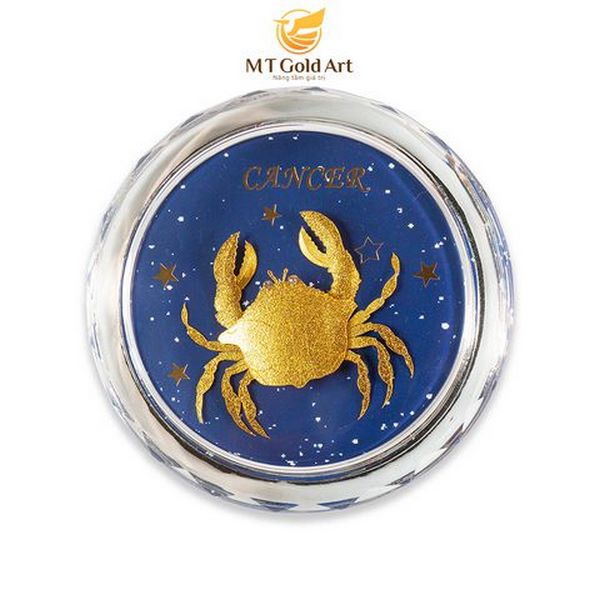 Chặn giấy cung hoàng đạo dát vàng 24k MT Gold Art- Hàng chính hãng, trang trí nhà cửa, phòng làm việc, quà tặng sếp, đối tác, khách hàng, tân gia, khai trương