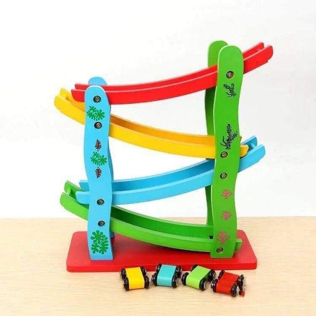 Đồ Chơi Gỗ Xe Trượt 4 Tầng Bằng Gỗ Cho Bé