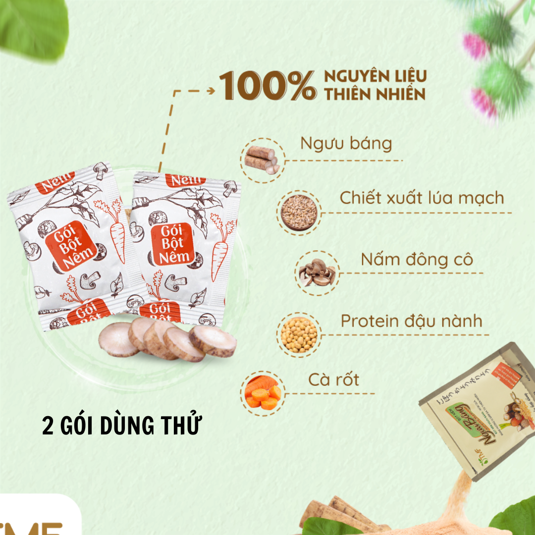 Gói dùng thử 3g bột nêm ngưu báng TÂM MINH FOODS cho bé ăn dặm thuần thực vật