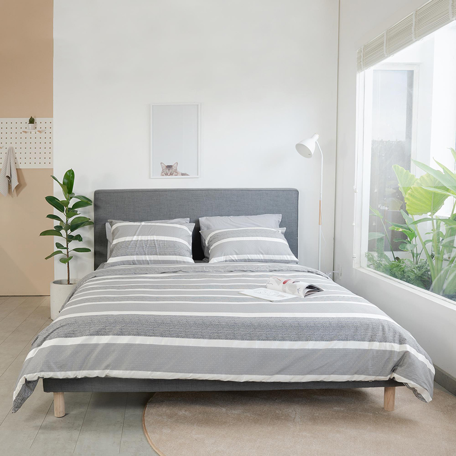 Combo 3 Món Phụ Kiện Giường Ngủ Không Chăn Make My Home Cotton Kuro