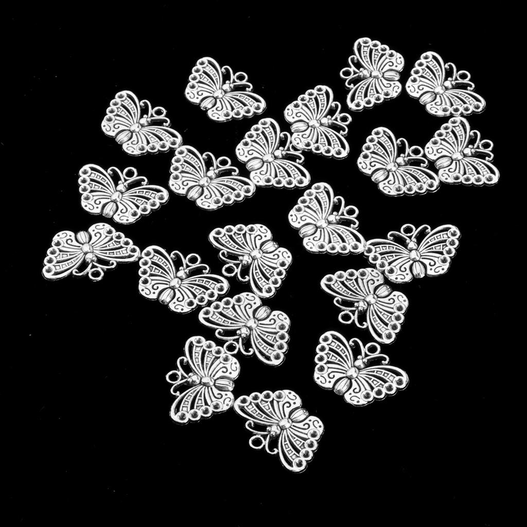 20 Pieces Alloy Butterfly Charms Pendant For Jewelry Making Accessories DIY