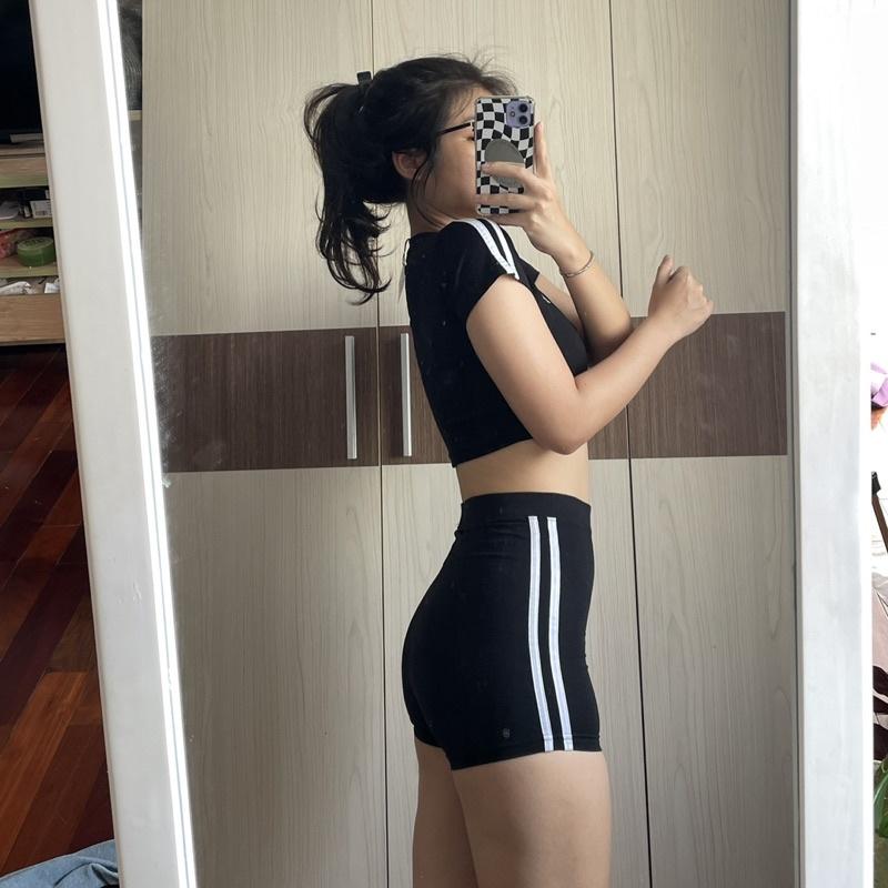 Áo croptop thể thao GB cộc tay ngắn cao cấp nữ tập gym, yoga, đi chơi cực xinh